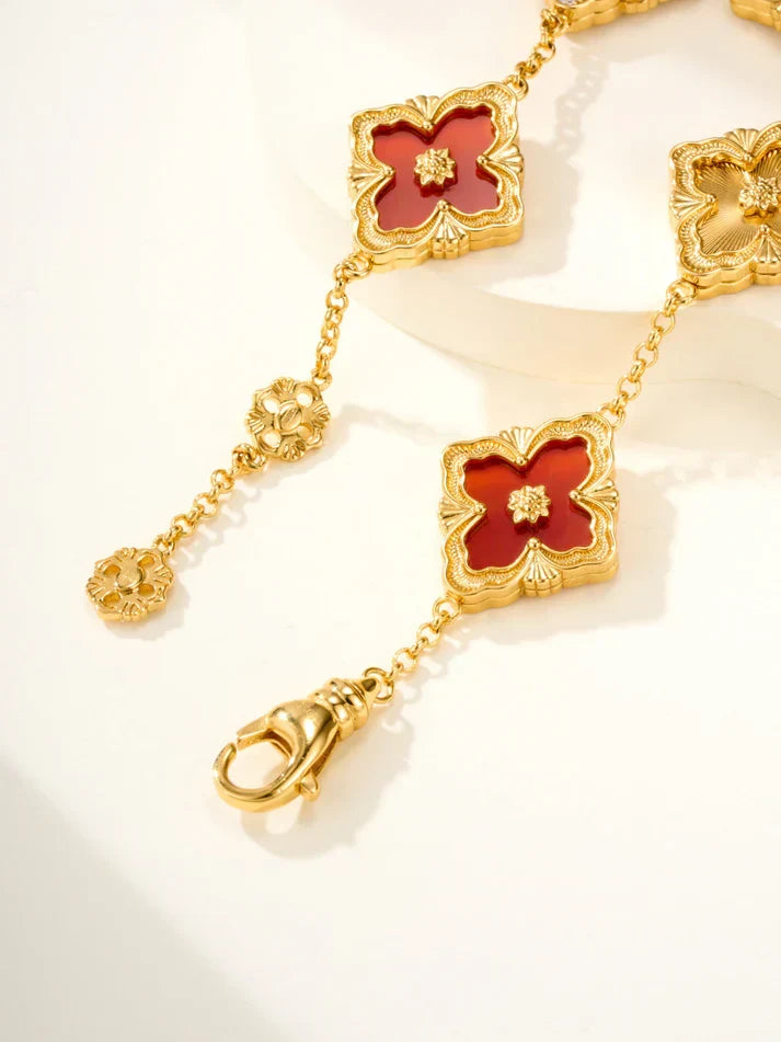 [Aura Jewels]B.C.L ENAMELED Five-Flower Bracelet£¨Various Colors) BIG SIZE