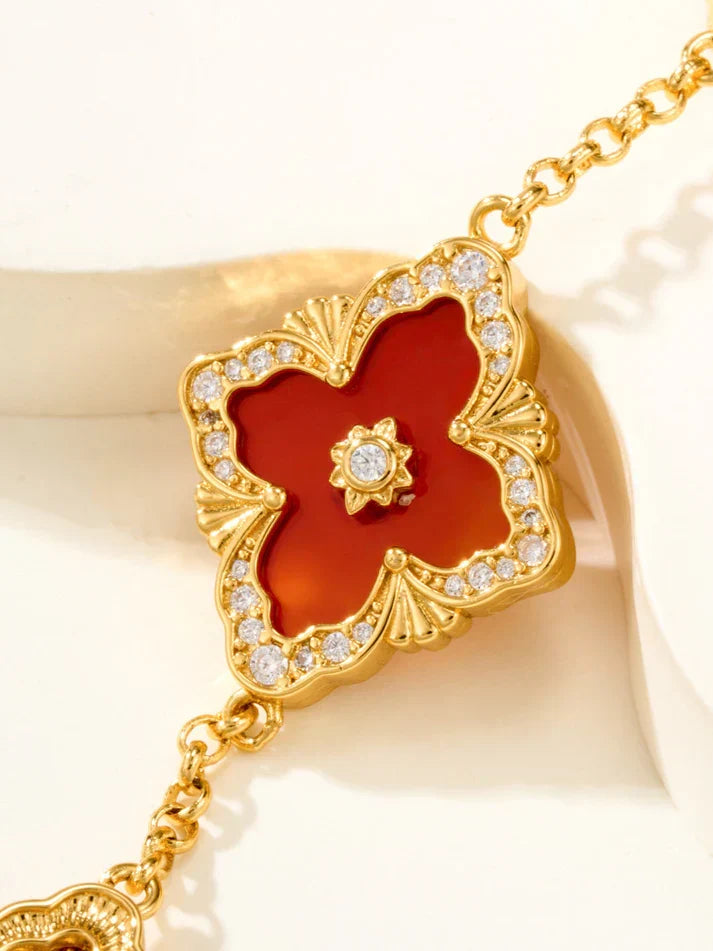 [Aura Jewels]B.C.L ENAMELED Five-Flower Bracelet£¨Various Colors) BIG SIZE