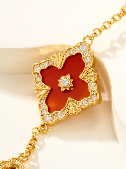 [Aura Jewels]B.C.L ENAMELED Five-Flower Bracelet£¨Various Colors) BIG SIZE