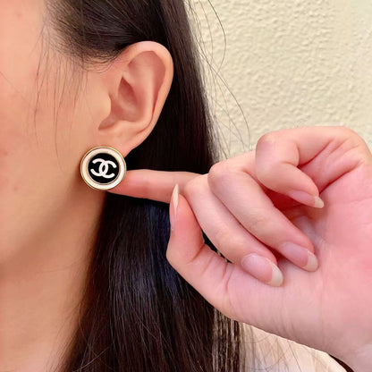[Aura Jewels]Classic Double C Stud Earrings