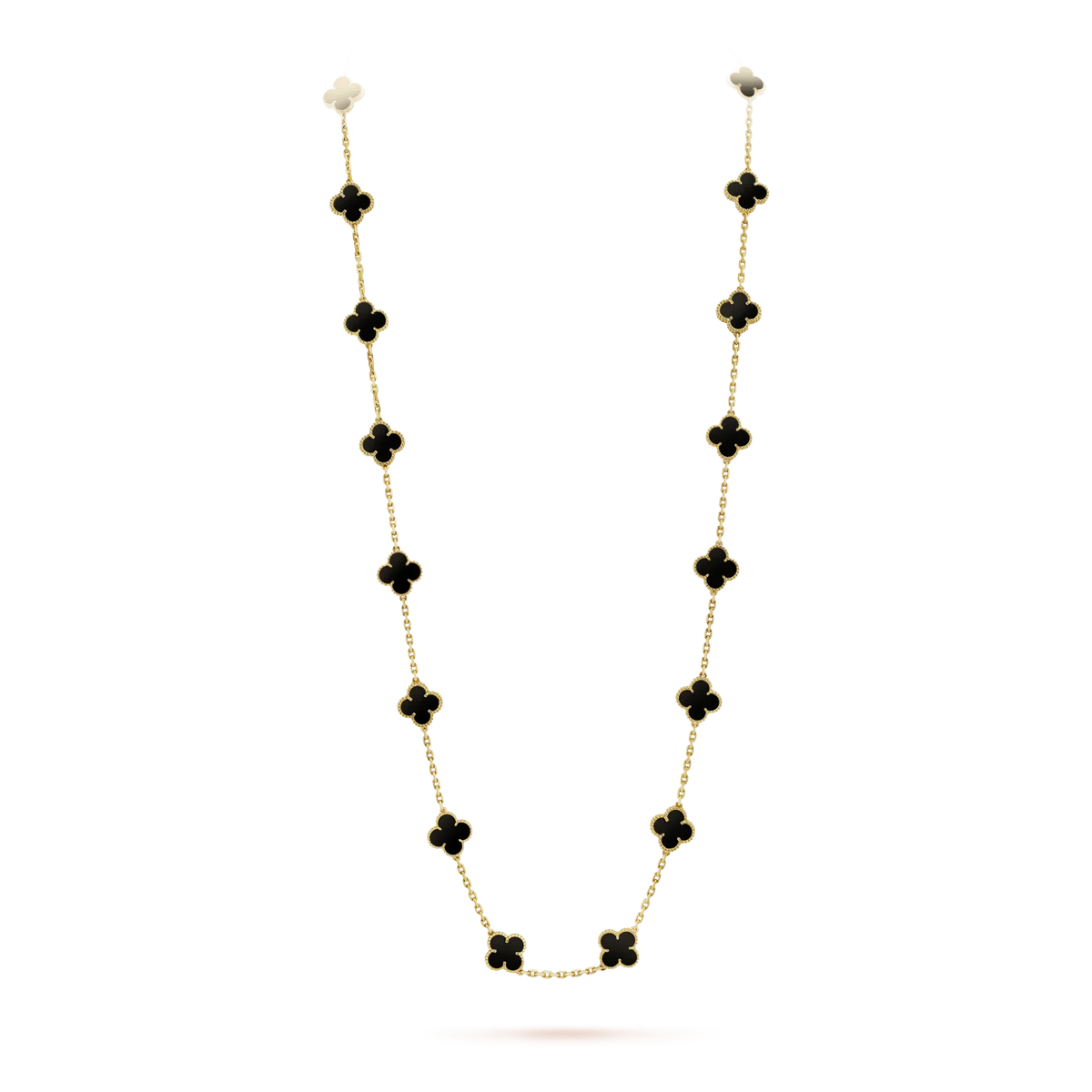 ¡®Aura Jewels¡¯CLOVER 20 MOTIFS ONYX NECKLACE