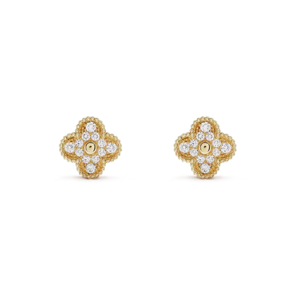 ¡®Aura Jewels¡¯CLOVER MEDIUM 1 MOTIFS FUll DIAMOND EARRINGS