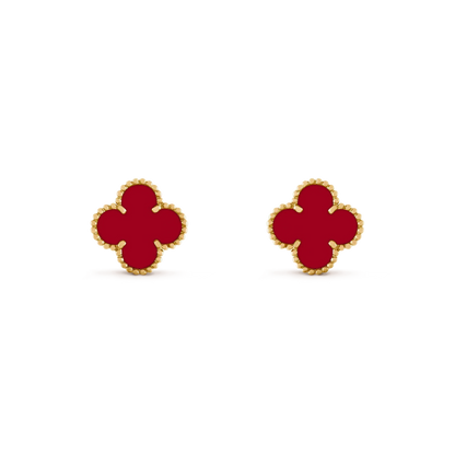 ¡®Aura Jewels¡¯CLOVER MEDIUM 1 MOTIFS CARNELIAN  EARRINGS