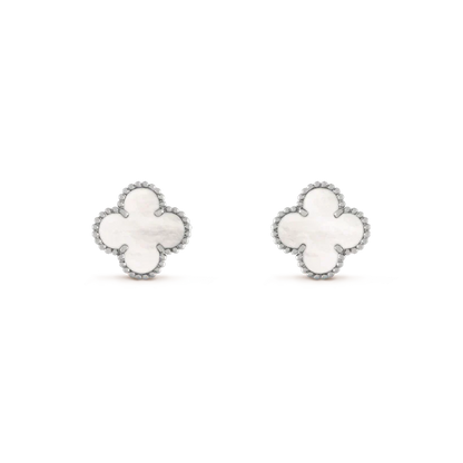 ¡®Aura Jewels¡¯CLOVER MEDIUM 1 MOTIFS  WHITE MOP EARRINGS SILVER