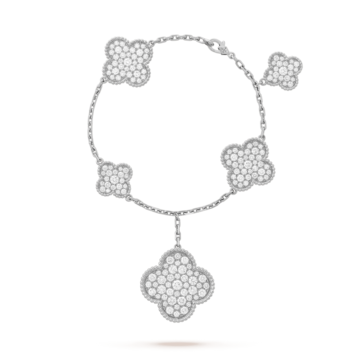 ¡®Aura Jewels¡¯CLOVER 6 MOTIFS SILVER DIAMOND BRACELET