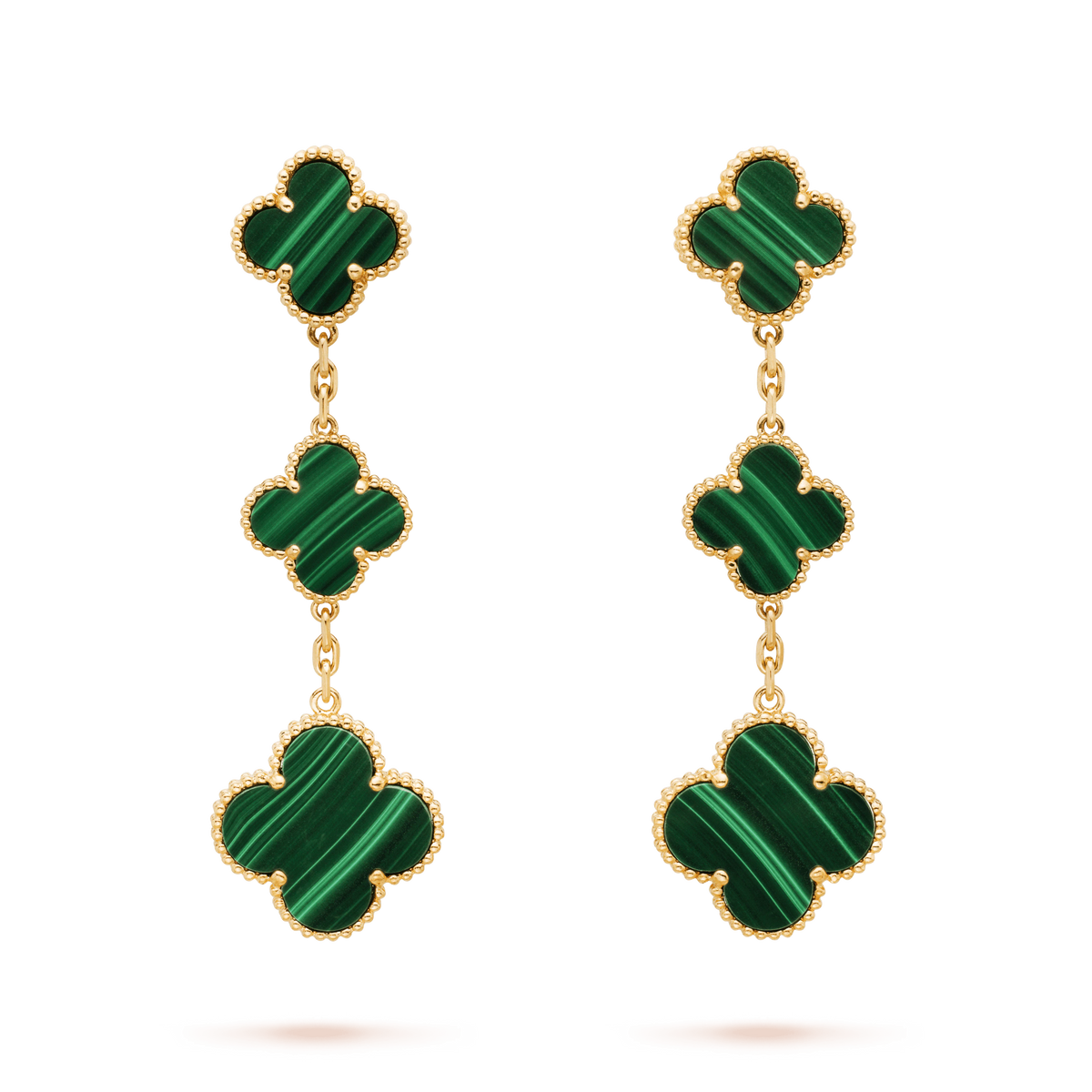 ¡®Aura Jewels¡¯CLOVER MALACHITE 3 MOTIFS GOLD