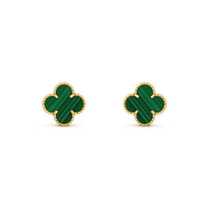 ¡®Aura Jewels¡¯CLOVER MEDIUM 1 MOTIFS MALACHITE  EARRINGS