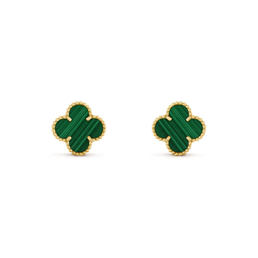 ¡®Aura Jewels¡¯CLOVER MEDIUM 1 MOTIFS MALACHITE  EARRINGS