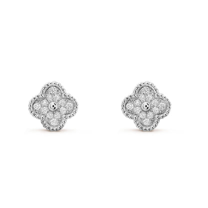 ¡®Aura Jewels¡¯CLOVER MINI DIAMOND STUD EARRINGS