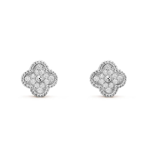 ¡®Aura Jewels¡¯CLOVER MINI DIAMOND STUD EARRINGS