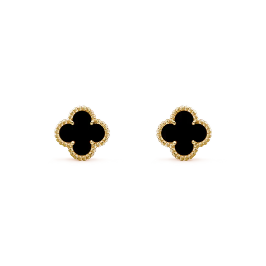 ¡®Aura Jewels¡¯CLOVER MINI 9.5MM BLACK MOP EARRINGS