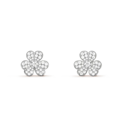 ¡®Aura Jewels¡¯CLOVER COMOS DIAMOND EARRINGS SILVER