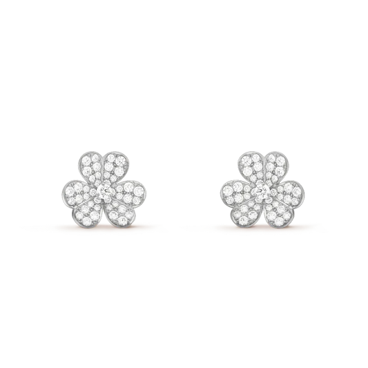 ¡®Aura Jewels¡¯CLOVER COMOS DIAMOND EARRINGS SILVER