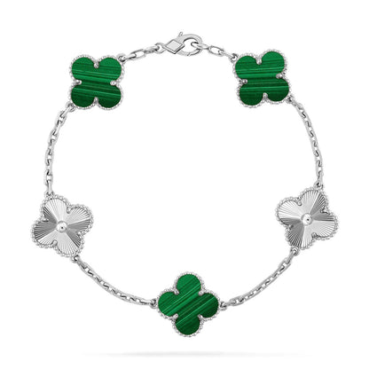 [Aura Jewels]New  CLOVER 5 MOTIF MALACHITE BRACELET COLLECTION