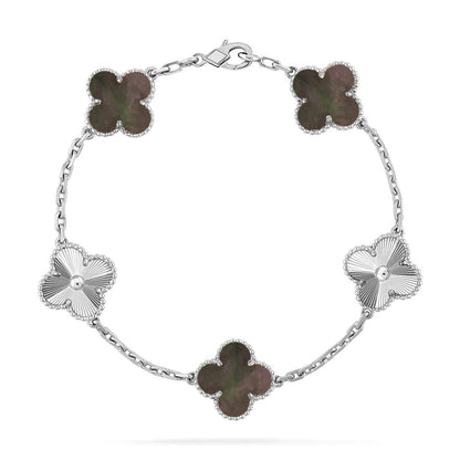 [Aura Jewels]New CLOVER 5 MOTIF GRAY MOP BRACELET COLLECTION