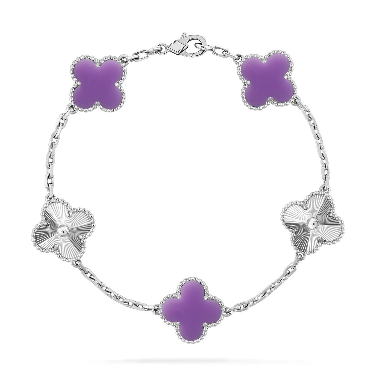 [Aura Jewels]New CLOVER 5 MOTIF LIGHT PURPLE BRACELET COLLECTION