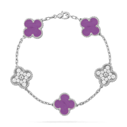[Aura Jewels]New  CLOVER 5 MOTIF VIOLET BRACELET COLLECTION