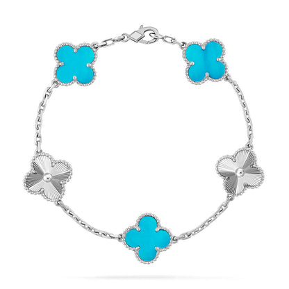 [Aura Jewels]New  CLOVER 5 MOTIF TURQUOISE BRACELET COLLECTION