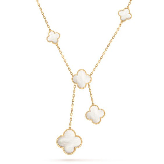¡®Aura Jewels¡¯CLOVER MOTHER OF PEARL NECKLACE 6 MOTIF
