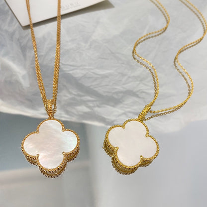 ¡®Aura Jewels¡¯CLOVER 25MM MOP LARGE PENDANT NECKLACE