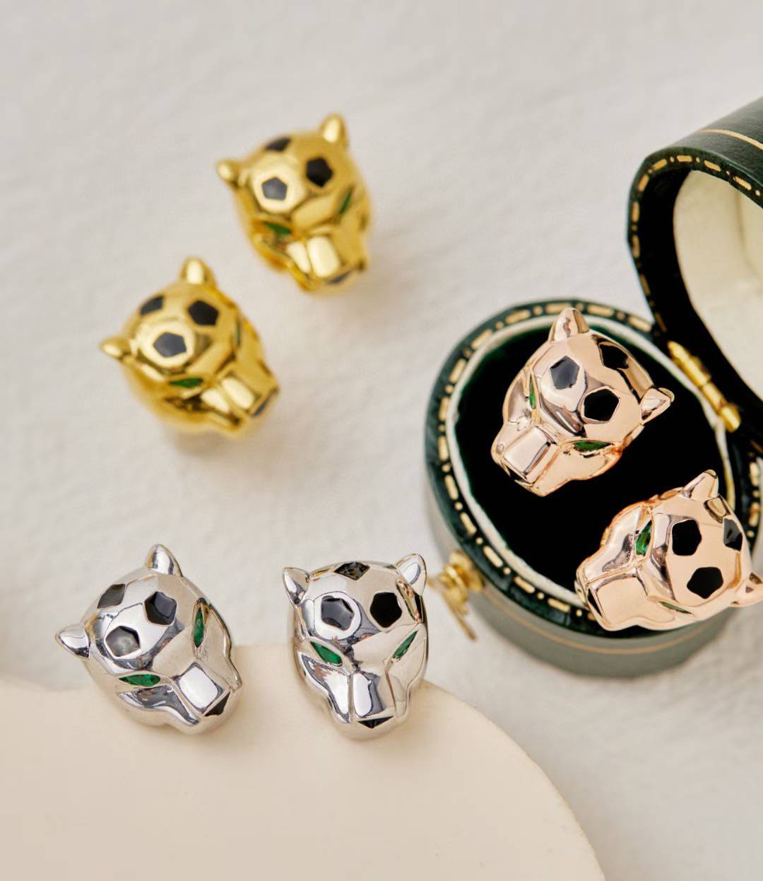 [Aura Jewels] CHRRTAH-PRINT STUD EARRINGS, THREE COLORS