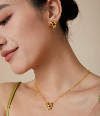 [Aura Jewels] CHRRTAH-PRINT STUD EARRINGS, THREE COLORS