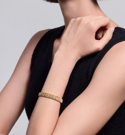 [Aura Jewels] 2026 WOVEN-PATTERN BRACELET SET WITH FULL DIAMOND INLAY THREE-COLORS