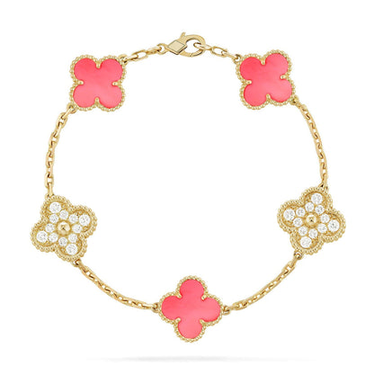 [Aura Jewels]New  CLOVER 5 MOTIFS  PINK MOP BRACELET COLLECTION