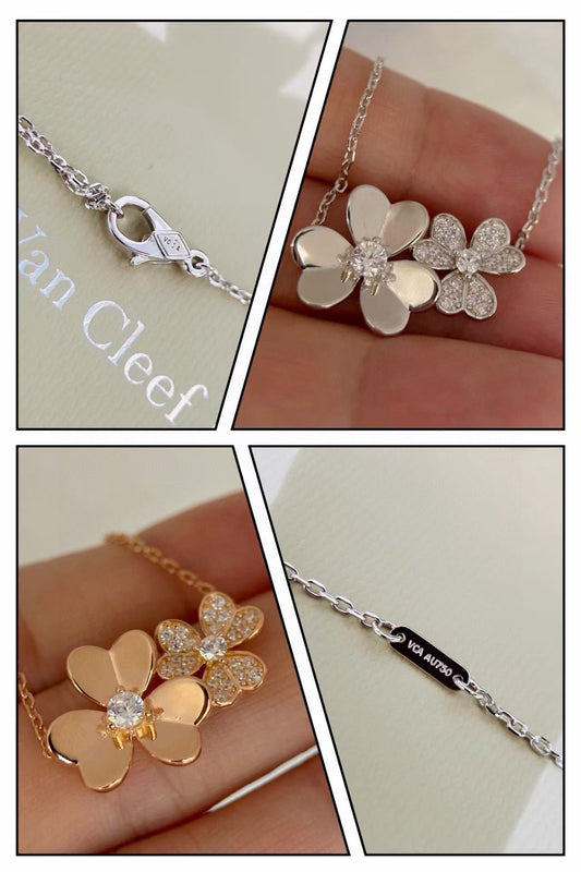 [Aura Jewels] Two Flowers & Clover Choker