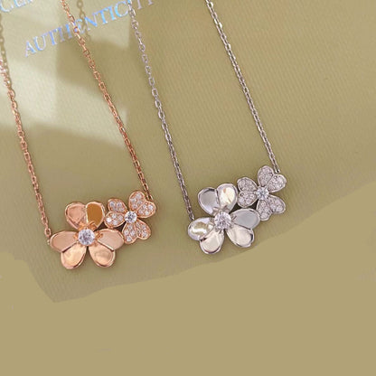 [Aura Jewels] Two Flowers & Clover Choker