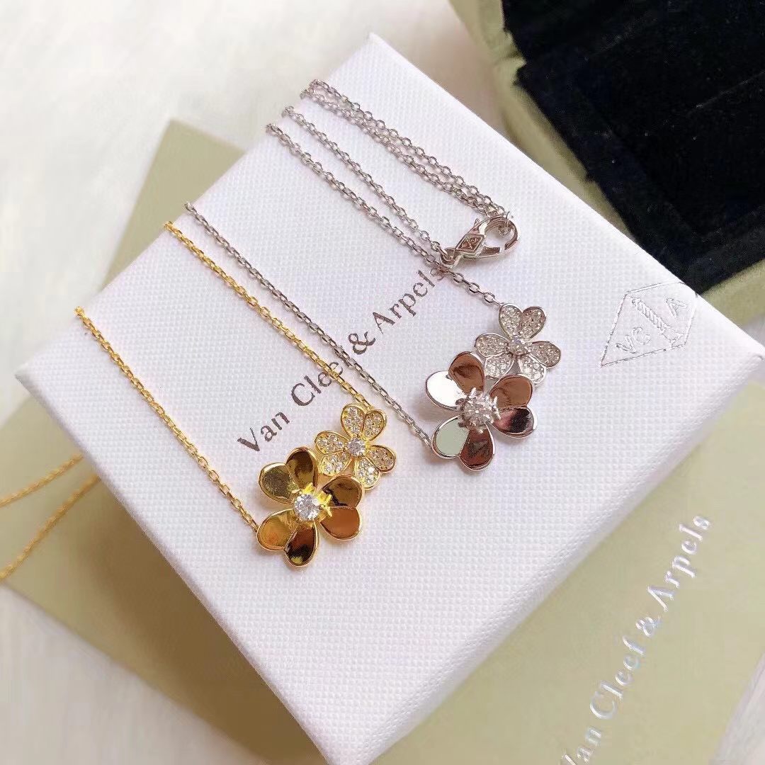 [Aura Jewels] Two Flowers & Clover Choker