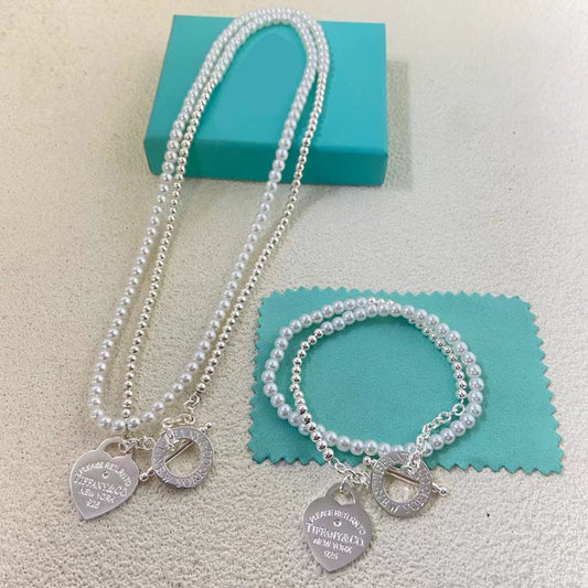 [Aura Jewels] Double-clasp Pearl Necklace、Bracelet