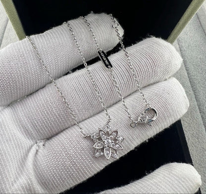 [Aura Jewels] Full Diamond Hollow Lotus Necklace Set