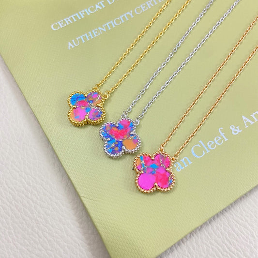 [Aura Jewels] 2026 New Plum Red Four-Leaf Clover Necklace