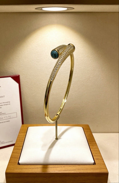 [Aura Jewels] Partially Set Diamond Bangle