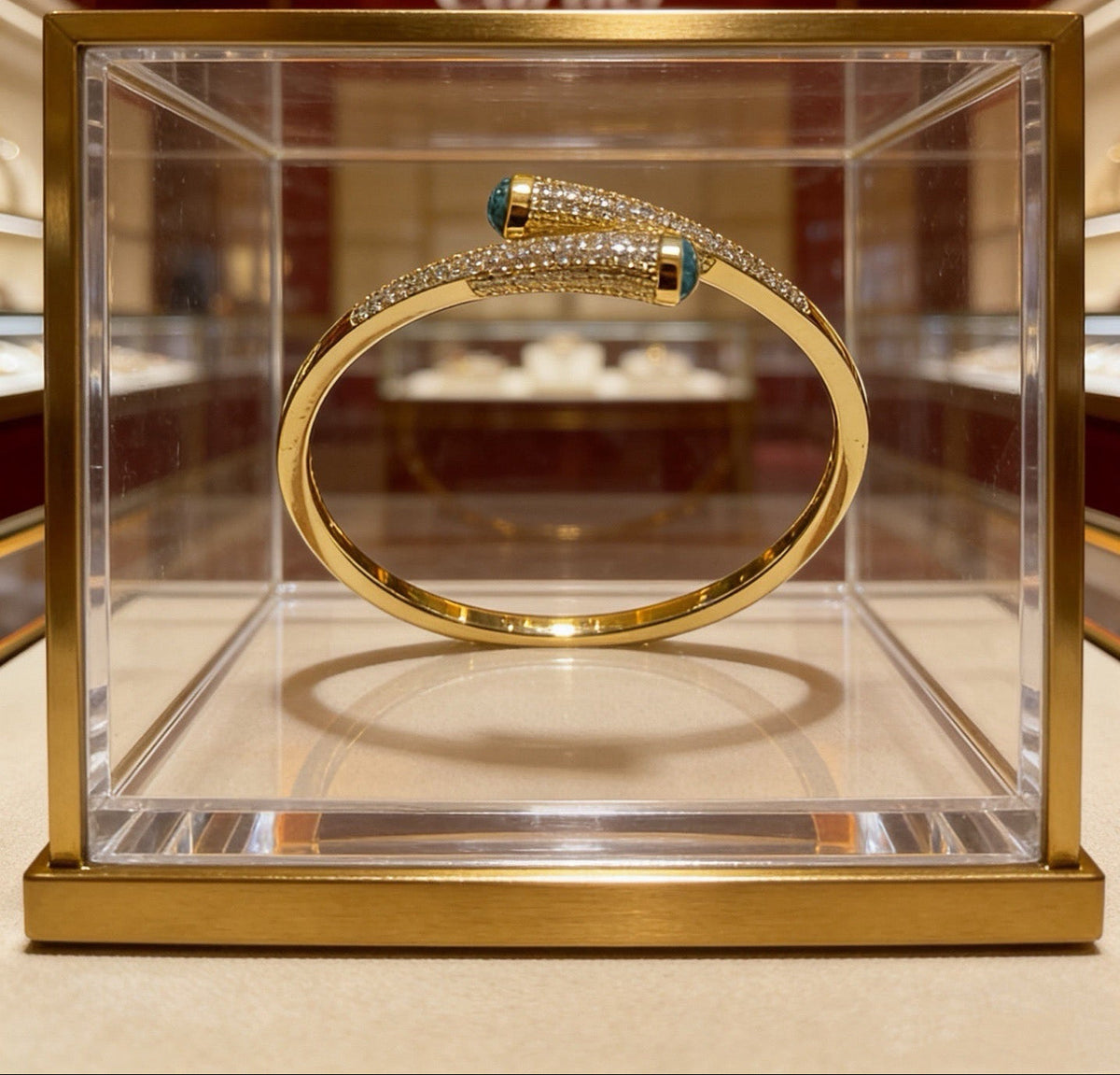 [Aura Jewels] Partially Set Diamond Bangle