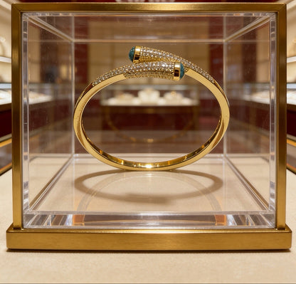 [Aura Jewels] Partially Set Diamond Bangle