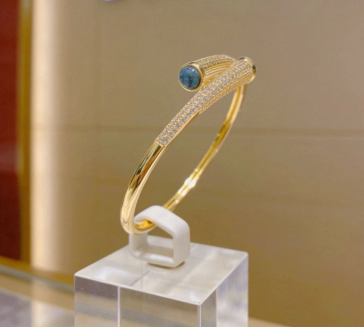 [Aura Jewels] Partially Set Diamond Bangle
