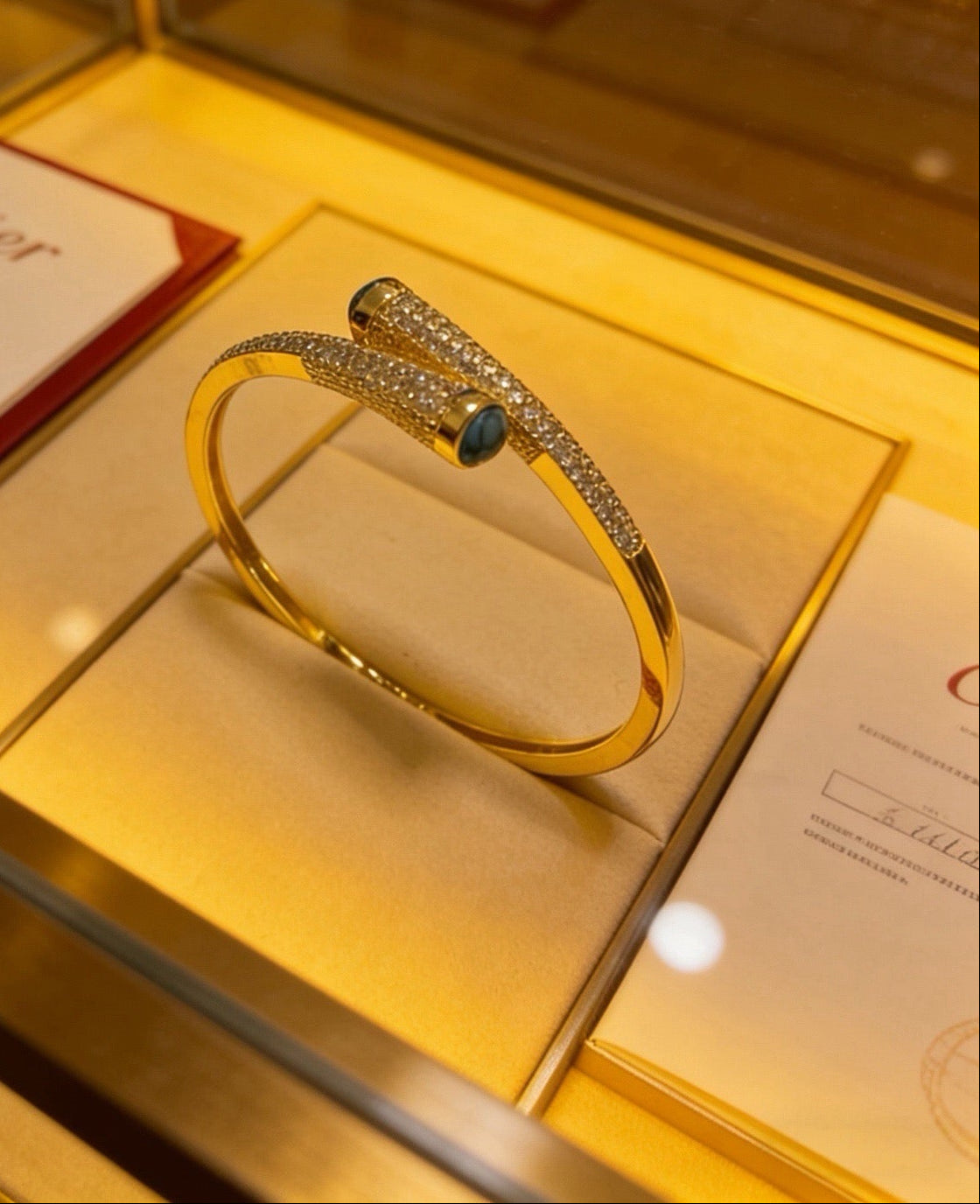 [Aura Jewels] Partially Set Diamond Bangle