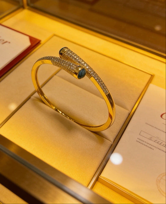 [Aura Jewels] Partially Set Diamond Bangle