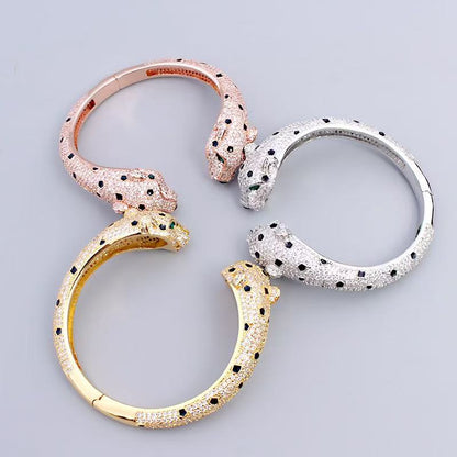 [Aura Jewels] Full Diamond Panther Bangle & Ring