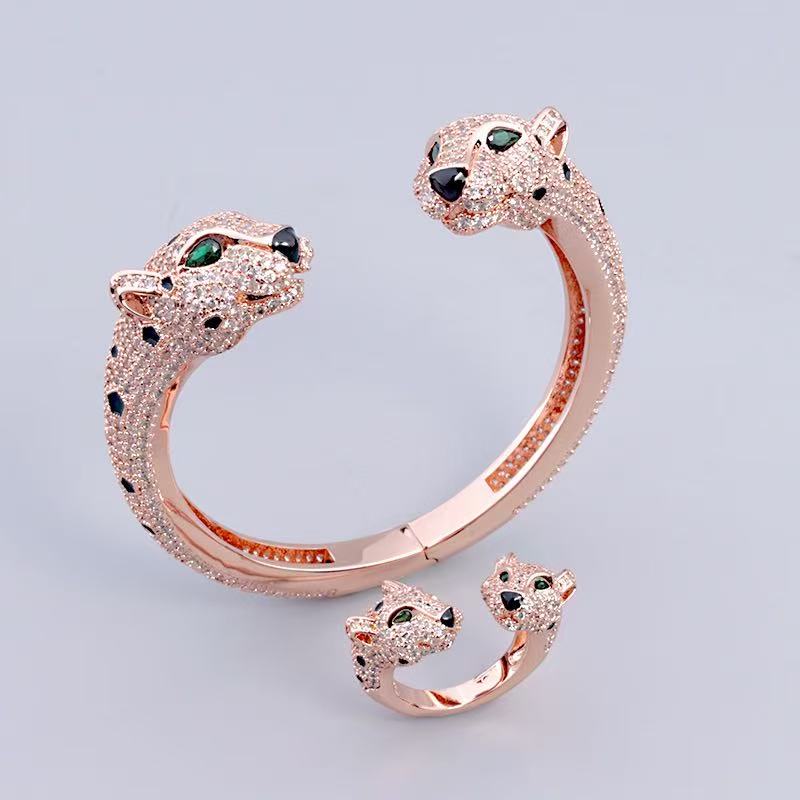 [Aura Jewels] Full Diamond Panther Bangle & Ring