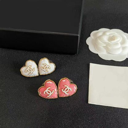[Aura Jewels] Heart-shaped Necklace & Earring Set
