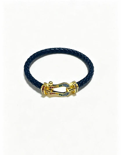 ¡®Aura Jewels2026 New Horseshoe Buckle Leather Couple Bracelet