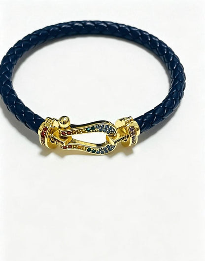 ¡®Aura Jewels2026 New Horseshoe Buckle Leather Couple Bracelet
