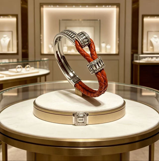 ¡®Aura Jewels2026 New Half-Diamond Horseshoe Buckle Bangle