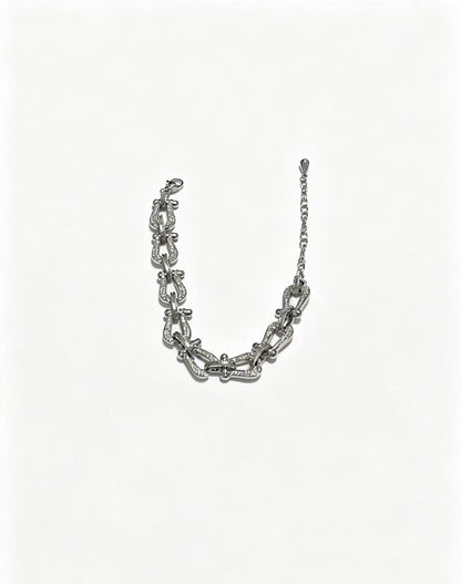 ¡®Aura JewelsDiamond-studded Horseshoe Bracelet