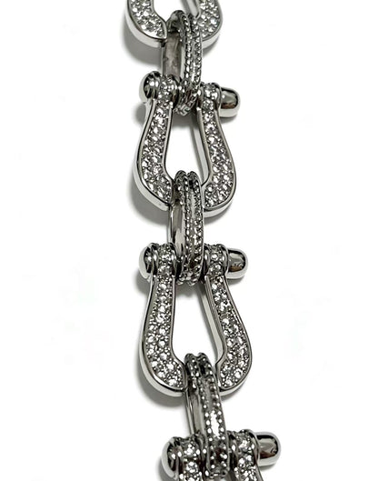 ¡®Aura JewelsDiamond-studded Horseshoe Bracelet
