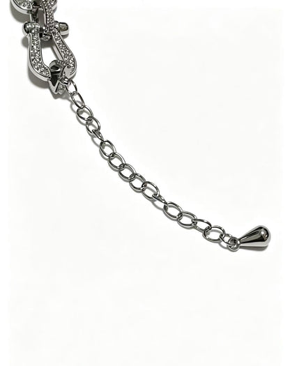 ¡®Aura JewelsDiamond-studded Horseshoe Bracelet