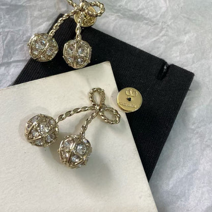 [Aura Jewels] Cherry Crystal Pavé Necklace & Stud Earrings& SeracelettB